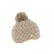 Bonnet Pompon Laine Beige Ice R mountain ANCIENNES COLLECTIONS divers