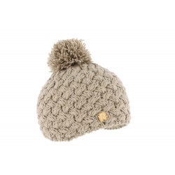 Bonnet Pompon Laine Beige Ice R mountain ANCIENNES COLLECTIONS divers