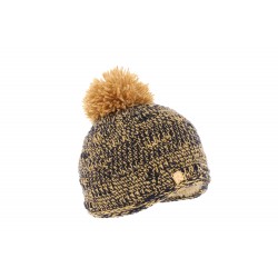 Bonnet Pompon Beige et Marine Stolh R Mountain ANCIENNES COLLECTIONS divers