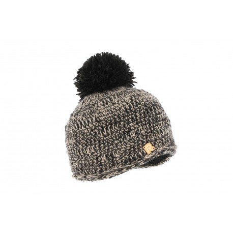 Bonnet Pompon Noir et Beige Stolh R Mountain ANCIENNES COLLECTIONS divers