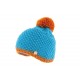 Bonnet Bleu Pompon Orange Winty R Mountain ANCIENNES COLLECTIONS divers