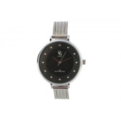 Montre femme noire bracelet argent Mary Montre GG Luxe