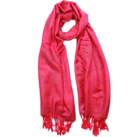 Echarpe Pashmina Rose Vif Bombay Echarpe Léon montane