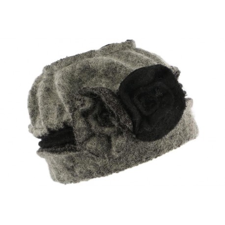 Bonnet toque gris et noir Paula pour femme CHAPEAUX Léon montane