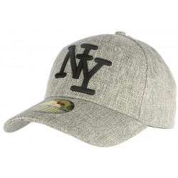 Casquette Baseball NY Gris et Noire Chiné ANCIENNES COLLECTIONS divers