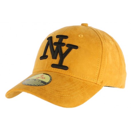 Casquette Baseball NY Jaune et Noir daim ANCIENNES COLLECTIONS divers