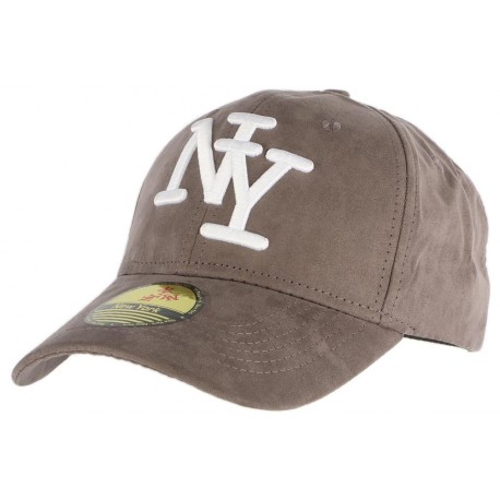 Casquette Baseball NY Gris Foncé façon daim ANCIENNES COLLECTIONS divers