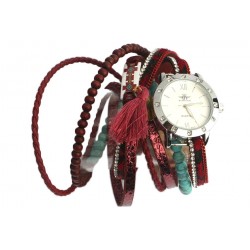 Montre bracelet double tour rouge et turquoise Tella ANCIENNES COLLECTIONS divers