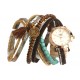 Montre bracelet double tour Marron et turquoise Tella ANCIENNES COLLECTIONS divers