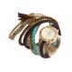 Montre bracelet double tour Marron et turquoise Tella ANCIENNES COLLECTIONS divers