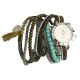 Montre bracelet double tour Verte et Turquoise Tella ANCIENNES COLLECTIONS divers