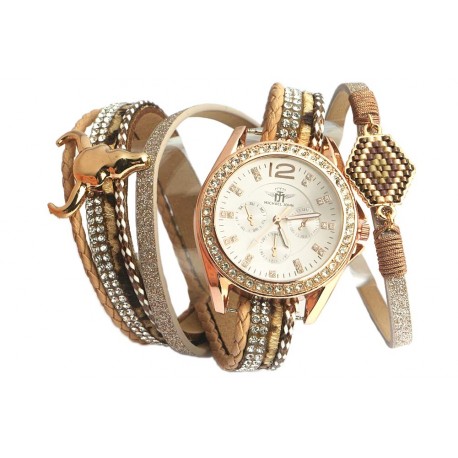 Montre femme bracelet double Doré Mylta ANCIENNES COLLECTIONS divers