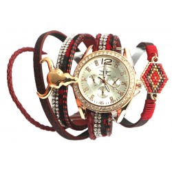 Montre femme bracelet double Rouge Mylta ANCIENNES COLLECTIONS divers