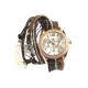 Montre Double Tour Doré Marron Strass Oda ANCIENNES COLLECTIONS divers