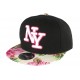 Casquette NY Noire visiere fleur rose ANCIENNES COLLECTIONS divers