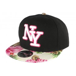 Casquette NY Noire visiere fleur rose ANCIENNES COLLECTIONS divers