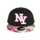 Casquette NY Noire visiere fleur rose ANCIENNES COLLECTIONS divers