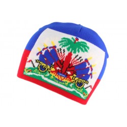 Bonnet Drapeau Haiti Bleu et Rouge BONNETS Nyls Création