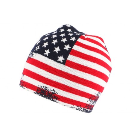 Bonnet Usa Vintage blanc Rouge et Bleu BONNETS Nyls Création