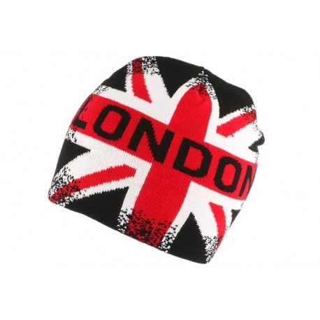 Bonnet London Vintage Rouge Noir et blanc BONNETS Nyls Création