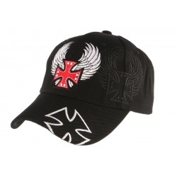 Casquette Biker Noire Croix de malte Rouge ANCIENNES COLLECTIONS divers