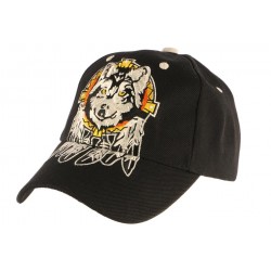 Casquette Biker noire avec Indien Loup CASQUETTES divers