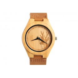 Montre en Bois tête de Cerf Marron Hunt Montre GG Luxe