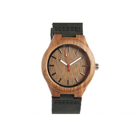 Montre en bois marron foncé Woodie Montre GG Luxe