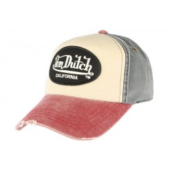 Casquette Von Dutch Rouge et Grise Jack CASQUETTES VON DUTCH