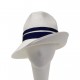 Chapeau Mariage blanc et Bleu Tropez par Céline Robert ANCIENNES COLLECTIONS divers