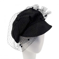 Chapeau mariage noir Alenjo par Céline Robert ANCIENNES COLLECTIONS divers