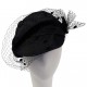 Chapeau mariage noir Alenjo par Céline Robert ANCIENNES COLLECTIONS divers