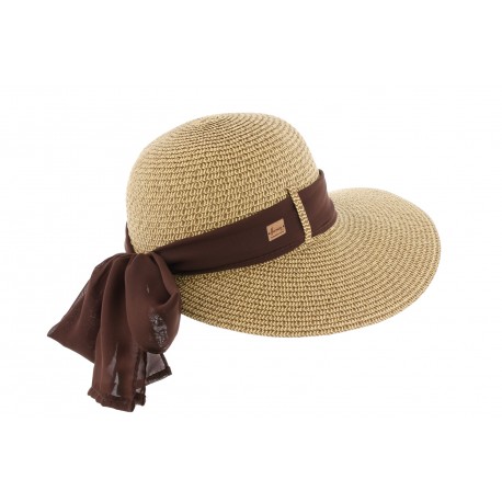 Chapeau paille femme marron Ylia Herman ANCIENNES COLLECTIONS divers