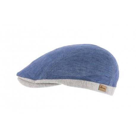 Casquette lin bleu et gris Herman ANCIENNES COLLECTIONS divers