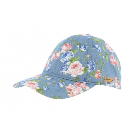 Casquette baseball bleu fleurs rose Tanaka ANCIENNES COLLECTIONS divers