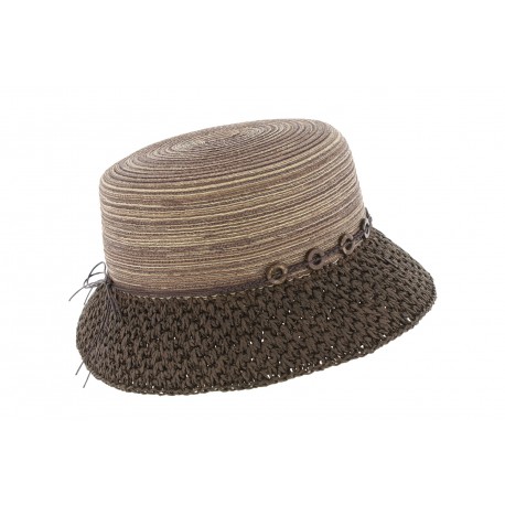 Chapeau paille femme marron Claudia Herman ANCIENNES COLLECTIONS divers