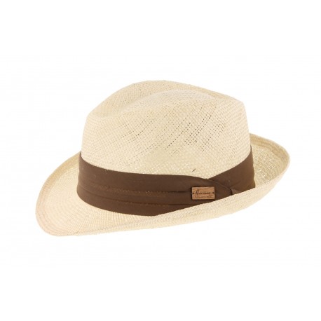 Chapeau paille beige et marron Pablo Herman ANCIENNES COLLECTIONS divers