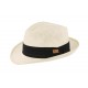 Chapeau de paille ecru et noir Pablo Herman ANCIENNES COLLECTIONS divers