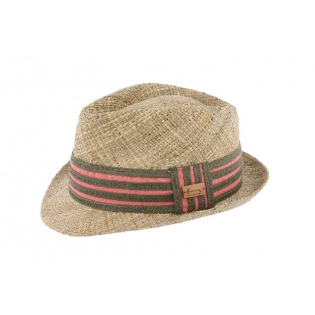 Chapeau de paille naturelle rouge Quince Herman ANCIENNES COLLECTIONS divers