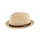 Petit chapeau paille porkpie beige Ricco ANCIENNES COLLECTIONS divers