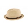 Petit chapeau paille porkpie beige Ricco ANCIENNES COLLECTIONS divers