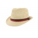 Chapeau paille Beige et Bleu Taibu Herman ANCIENNES COLLECTIONS divers