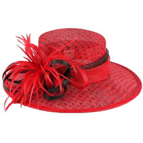 Chapeau mariage rouge à pois noir Claridge ANCIENNES COLLECTIONS divers