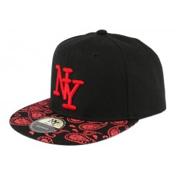 Casquette Enfant Paisley Noire et Rouge de 7 à 11 Ans ANCIENNES COLLECTIONS divers