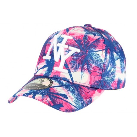 Casquette Baseball Rose et Bleu Tropical CASQUETTES Hip Hop Honour