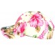 Casquette baseball beige et rose à fleurs CASQUETTES Hip Hop Honour