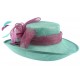 Chapeau Cérémonie Airelle en sisal turquoise et fuschia ANCIENNES COLLECTIONS divers