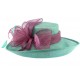 Chapeau Cérémonie Airelle en sisal turquoise et fuschia ANCIENNES COLLECTIONS divers