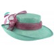 Chapeau Cérémonie Airelle en sisal turquoise et fuschia ANCIENNES COLLECTIONS divers