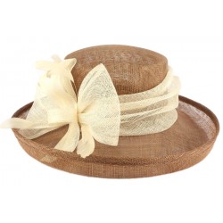 Chapeau Cérémonie Albizia Beige et Ecru ANCIENNES COLLECTIONS divers